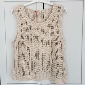 Solitaire Crochet Pullover Vest Off White Size Medium